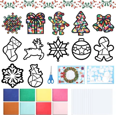 Produktbild von Kreatives Bastelset für Kinder - Weihnachts-Fensterbilder