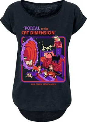 Produktbild von Steven Rhodes T-Shirt Damen Portal to the cat dimension schwarz M