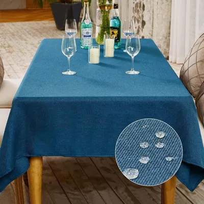 Productafbeelding van Tafelkleed, marineblauw, 140 x 180 cm, linnenstructuur, vuilafstotend, polyester