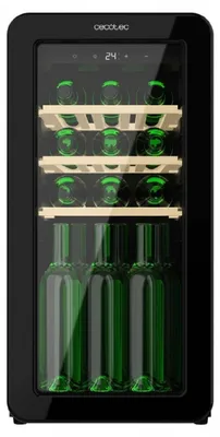 Zdjęcie produktu dla Cecotec Bolero GrandSommelier Origin 18 Hit Black, Chłodziarka na wina z kompresorem, Wolnostojący, 18 butel., F, Światło wewnętrzne, Czarny