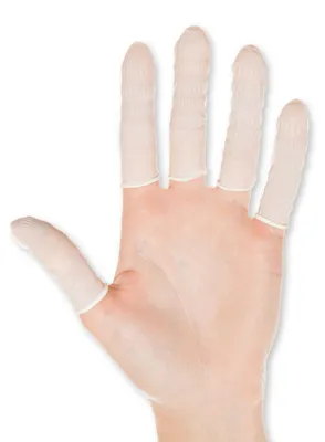 Imagen del producto de Hygostar 26155, fundas para los dedos de nitrilo, color blanco, talla 8/M, sin talco