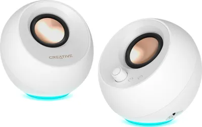 Produktbild von CREATIVE Pebble Pro, 2.0 Lautsprecher, Bluetooth 5.3, USB Audio, RGB, weiss
