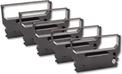Produktbild von vhbw 5x Farbband Schriftband kompatibel mit Star Micronics SP 342, SP 341, SP 348, SP 347, UP 389, SP 349 Nadeldrucker, Bondrucker - Schwarz