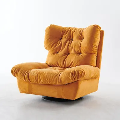Image de Fauteuil design pivotant 1 place Jaune Rembourré Oreilles Rembourrage 1