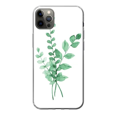 Produktbild von MuchoWow® Handyhülle Schutzhülle Hülle für iPhone 13 Pro Max Aquarelle - Blätter - Pflanzen Silikon Softcase Handy Hülle - Mobiltelefon