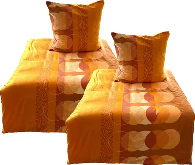 Produktbild von aboutyourhome bettwäsche Fleece Bettwäsche Winter Kreise 135x200 80x80 diverse Farben, 4tlg. / Orange