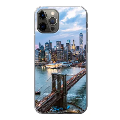 Produktbild von MuchoWow® Handyhülle Schutzhülle Hülle für iPhone 13 Pro New York - Brooklyn Bridge - Boot Silikon Softcase Handy Hülle - Handy-Tasche