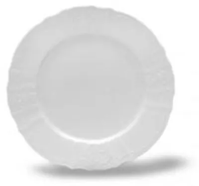 A white plate on a white background.