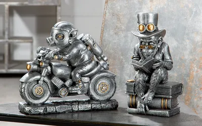 Obrázok produktu pre Gilde Poly Skulptur "Steampunk reading ape" VE 2