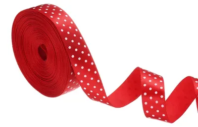 Produktbild von Ripsband - Gepunktetes Stoffband - Zum Basteln und Dekorieren - Rot - 1,6 cm Breite - 9,1 m Spule