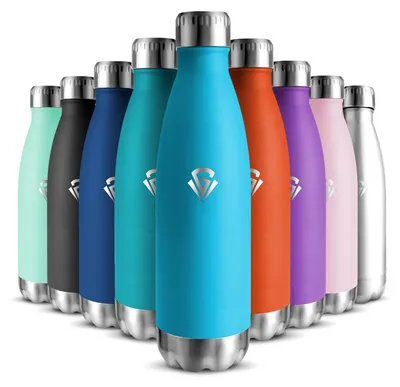 Isolierflasche 500 ml, RVS 18/8, BPA-frei, doppelwandig, auslaufsicher
