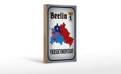 Produktbild von Holzschild Spruch 12x18cm Berlin Viersektorenstadt