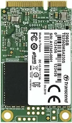Zdjęcie produktu dla Transcend 230S, 256 GB, mSATA, 530 MB/s, 6 Gbit/s
