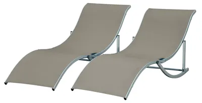 Produktbild von Set mit 2 klappbaren Gartenliegen, Sonnenliege aus Aluminium und Textilene, 61 x 165 x 63 cm
