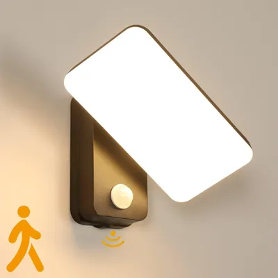 LED Wandlamp Außen 16W 1800LM IP65 mit Bewegungsmelder, 350° drehbar, 3000K