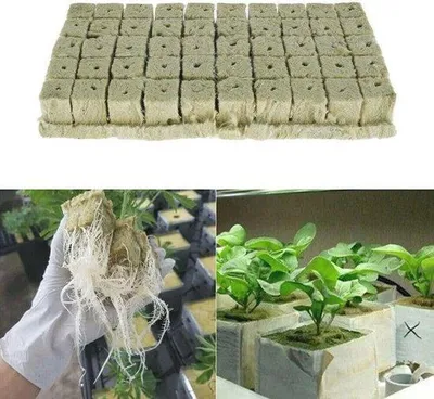 Productafbeelding van Famanu steenwolcubes voor het planten van groentezaailingen - 28 stuks, 4x4x4 cm