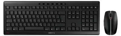 Zdjęcie produktu dla CHERRY Stream Desktop Recharge, Pełnowymiarowy (100%), Bezprzewodowy, RF Wireless, Czarny, Dołączona myszka