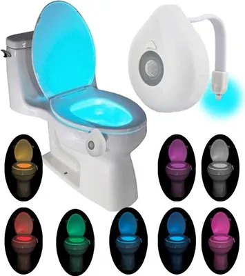 Zdjęcie produktu dla Oświetlenie LED z czujnikiem ruchu do toalety, WC, lampka, 8 kolorów