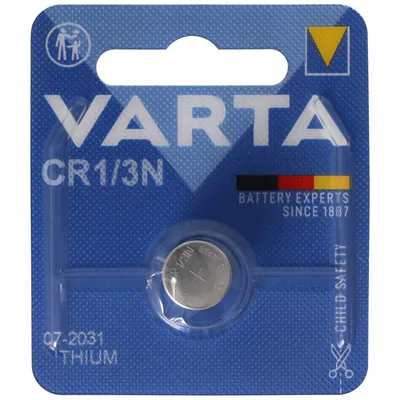 Obrázek produktu pro Varta -CR1/3N, Baterie na jedno použití, Lithium, 3 V, 1 kusů, 170 mAh, 10,8 mm