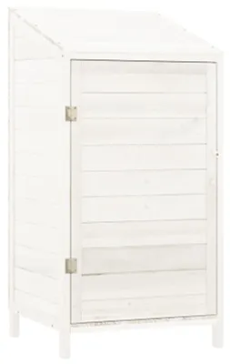 Image de Abri de jardin en bois massif de sapin, blanc - 55 x 52 x 112 cm - Bois