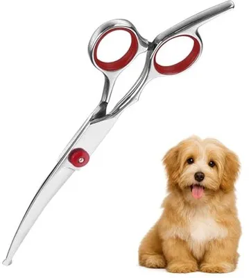 Produktbild von Famanu Haustierschere gebogen mit Sicherheitsspitze - für Hunde und Katzen