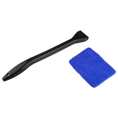 Image de Brosse de nettoyage pour vitres de voiture, outil permettant d'éliminer la poussière et la saleté des vitres de voiture, facile à utiliser, bleue