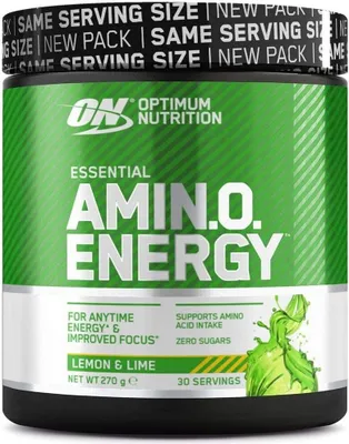 Produktbild von Optimum Nutrition Essential Amino Energy, Puder, L-Arginin, L-Glutamin, L-Histidin, L-Isoleucin, L-Leucin, L-Lysin, L-Tyrosin, L-Valin, Taurin, Vitamin C, Zitrone, Limette, 1 Stück(e), 9 g