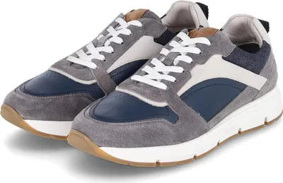 Produktbild von Bullboxer Herren Low Sneaker Dunkelblau Grau Ledermix Größe: 42
