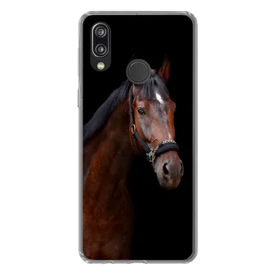 Produktbild von MuchoWow® Handyhülle Schutzhülle Hülle für Huawei P20 Lite (2020) Pferd - Tiere - Braun Silikon Softcase Handy Hülle - Kartenhalter