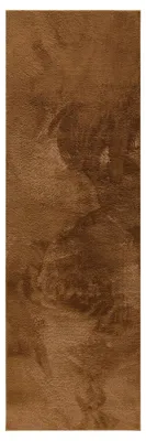 Obrázek produktu pro benuta Basic koberec z umělých vláken Furry - Světle hnědá 70x200 cm - Měkký koberec do obýváku - PČervenáiskluzová spodní strana - Pratelný - Vhodný pro podlahové vytápění