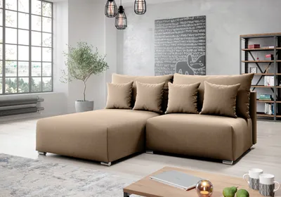 Produktbild von AX LIVING Ecksofa mit Schlaffunktion Ederra 208 cm breit – beige Stoff L