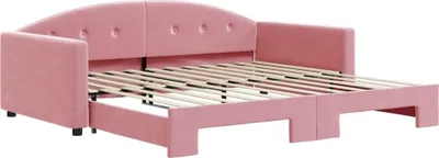 Obrázek produktu pro vidaXL Rozkládací denní postel Pink 100x200 cm Velvet