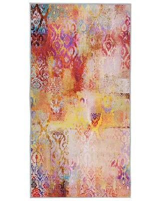 Produktbild von BELIANI Teppich Bunt 80 x 150 cm aus Polyester Kurzflor Abstrakt Rechteckig Bedruckt Modern