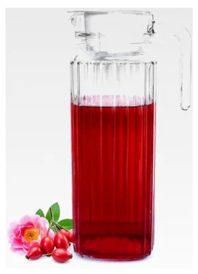 Produktbild von Wasserkaraffe 1,1 L Glaskrug mit Henkel und Deckel