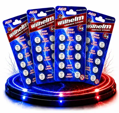Produktbild von 40 x AG0 Wilhelm LR521 LR63 379 Batterie Alkaline Knopfzelle Knopfbatterie 1,5V Größe 5,8 x 2,15mm