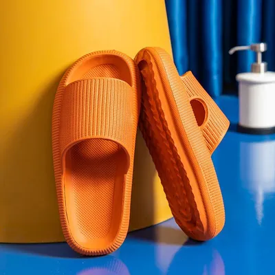 Produktbild von Damen Herren PILLOW SLIDE Sandale Non-Slip Hausschuhe Soft Schuh Drinnen Draußen orange 38/39