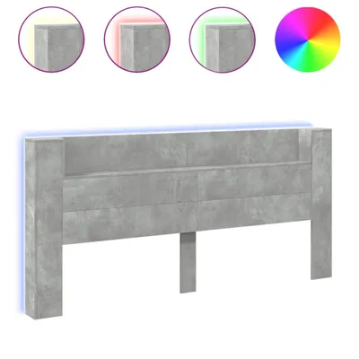 Obrázok produktu pre Skrinka na čelo postele s LED betónová sivá 220x16,5x103,5 cm