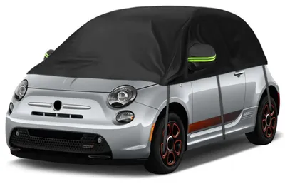 Zdjęcie produktu dla Pokrowiec samochodowy do półgarażu, czarny, odporny na promieniowanie UV, pyłoszczelny, wytrzymały na śnieg, przeznaczony do samochodów typu hatchback o długości do 360 cm