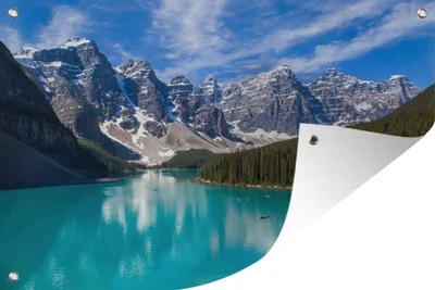 Produktbild von MuchoWow® 90x60 cm Outdoor-Poster Gartendeko Sichtschutz Garten Poster für den Garten  Moraine Lake in Kanada