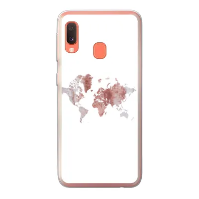 Produktbild von MuchoWow® Handyhülle Schutzhülle Hülle für Samsung Galaxy A20e Weltkarte - Rosa - Farbe Silikon Softcase Handy Hülle - Abdeckung