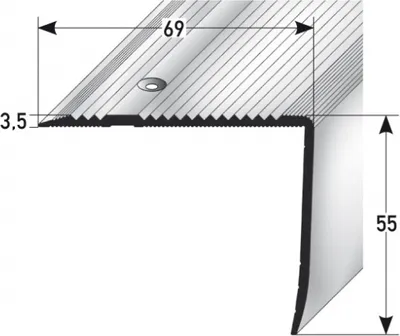 Produktbild von Treppenkante 55 x 69 mm, Aluminium eloxiert, gebohrt-goldfarbig-2700