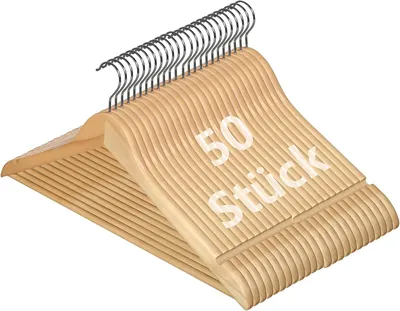 Produktbild von Kleiderbügel Holz, 50 Stück, Anzugbügel Jackenbügel, Holzbügel Bügel Geeignet