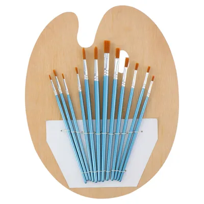 Produktbild von Malpinsel mit Holzpalette, 13 Stück.