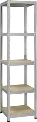 Produktbild von Schwerlastregal Strong Cube verzinkt 176x45x45 cm Stecksystem 5 Holzböden Tragkraft 875 kg