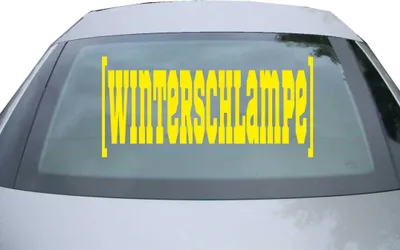 Produktbild von Indigos UG - Aufkleber Heckscheibe & Motorklappe DE6428 - gelb - 600x286 mm - Winterschlampe - Auto Scheiben Fenster Heckklappe Tuning Racing JDM - Die cut