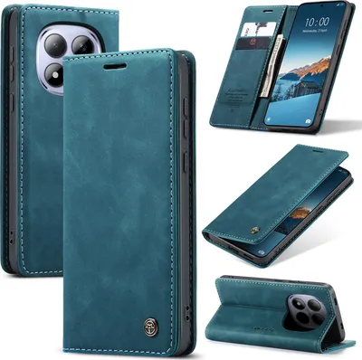 Image de Étui pour Xiaomi Redmi Note 15 Pro 4G Étui rétro en cuirPolyuréthaneavec fonction support Étui de protection Bleu