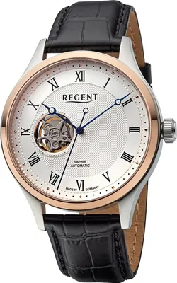 Produktbild von Regent Herren Uhr Leder Armbanduhr Lederarmband Analog schwarz D2URGM2217