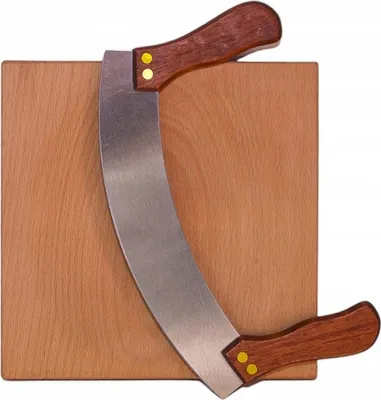 Produktbild von Schneidebrett aus Buche mit Wiegemesser Kräuterbrett Set zum Schneiden von Kräutern