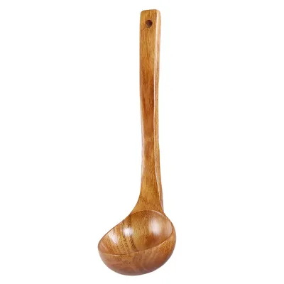Produktbild von japanische massive Holzsuppe Kelle Langer Griff heißer Pot Löffel Küche Kochen Utensil-Groß