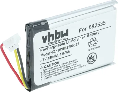 Produktbild von vhbw Akku kompatibel mit Mio MiVue 358, 328, 308, 388 Videokamera Camcorder (450 mAh, 3,7 V, Li-Polymer)